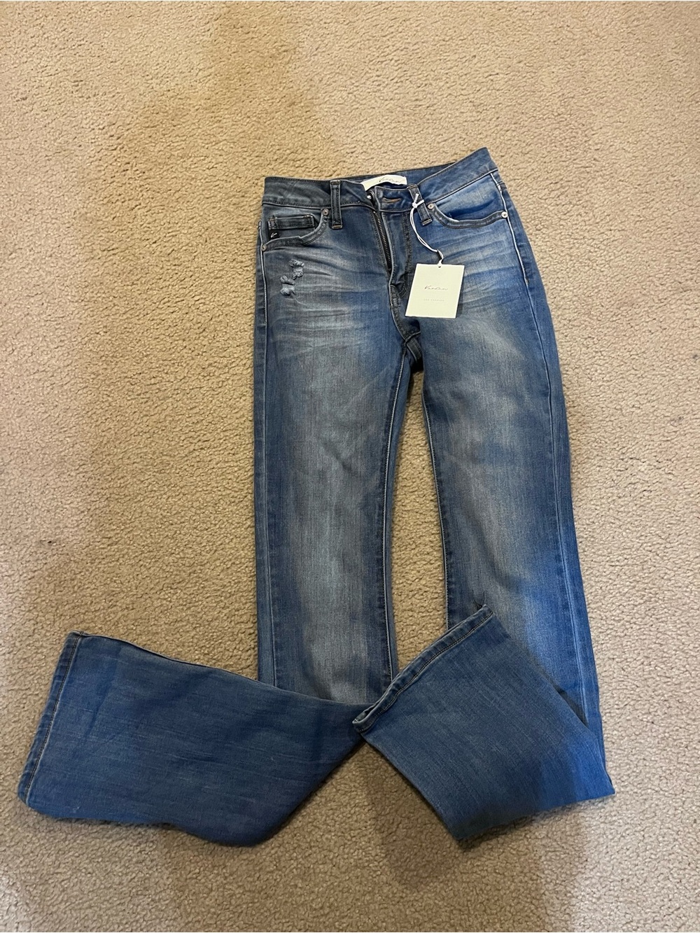 NWT Women's Blue Denim Jeans KanCan Bootcut western flare size 24 / 1